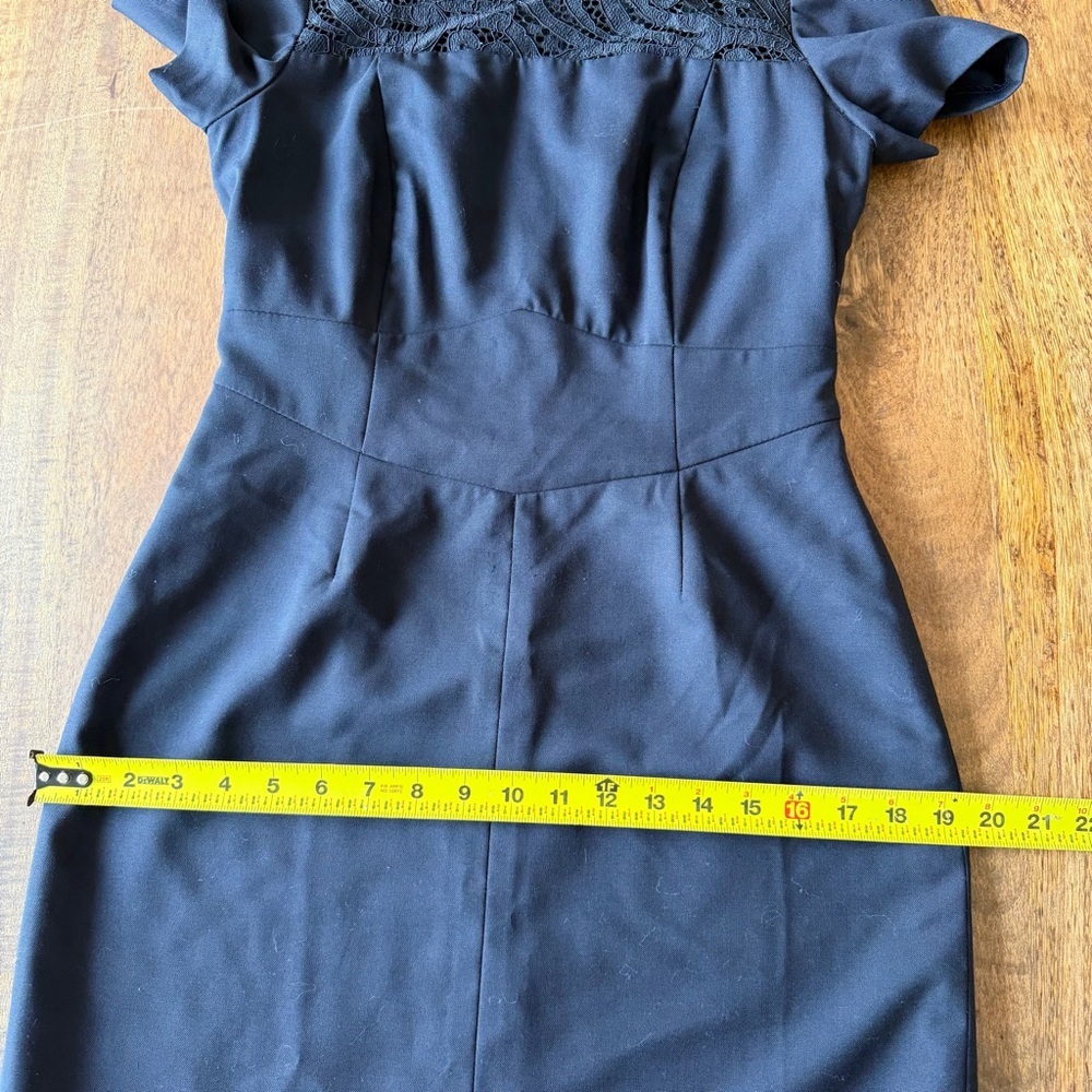 Brooks Brothers Navy Wool Blend Sheath Dress Lace Yoke Professional 4 - Picture 7 of 12